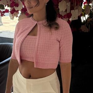 Pink Tweed Zara co-ord in size small